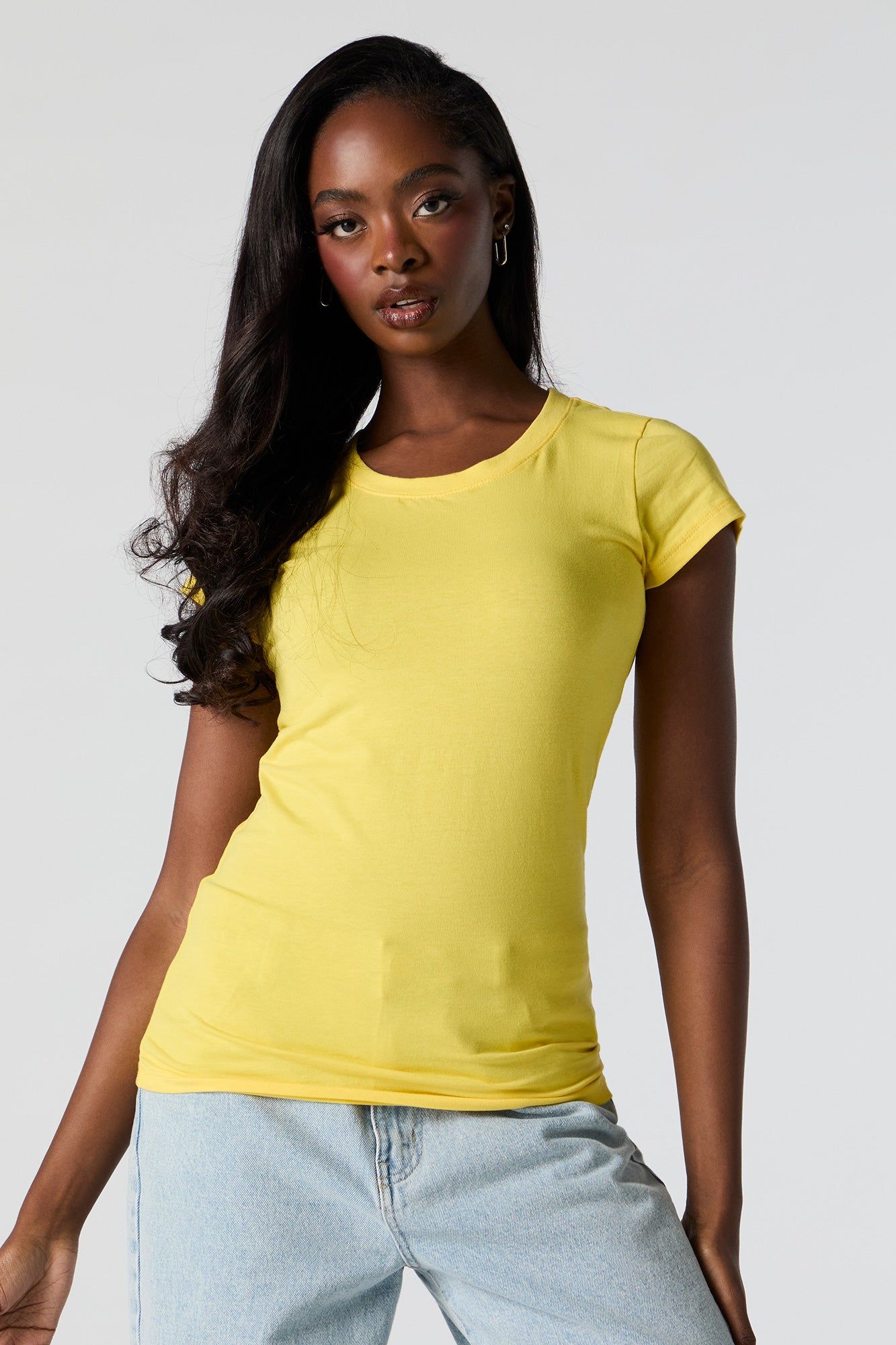 Crewneck Longline T-Shirt sold by Urban Planet