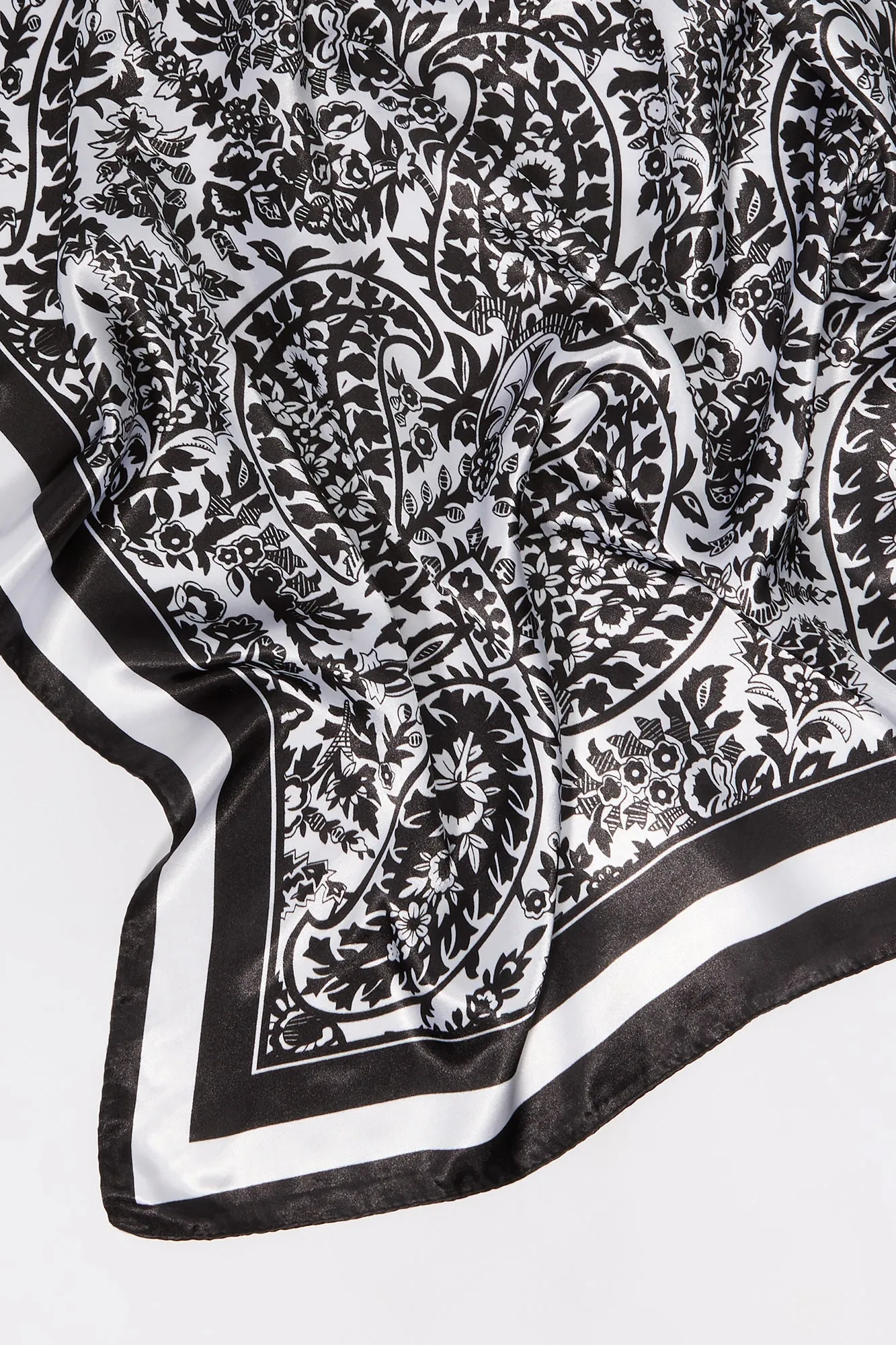 Floral Paisley Print Satin Multiway Scarf sold by Urban Planet product image thumbnail 5