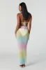 Jupe maxi couvre-maillot en filet arc-en-ciel à taille haute sold by Urban Planet