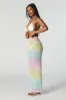 Jupe maxi couvre-maillot en filet arc-en-ciel à taille haute sold by Urban Planet