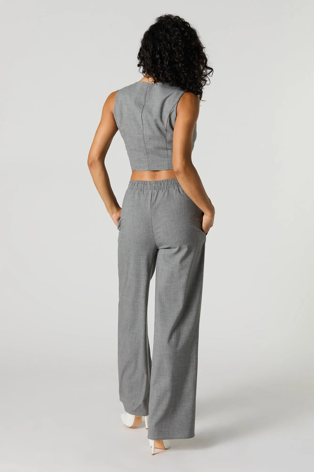 Pantalon habillé à jambe large et taille coulissante sold by Urban Planet product image thumbnail 3