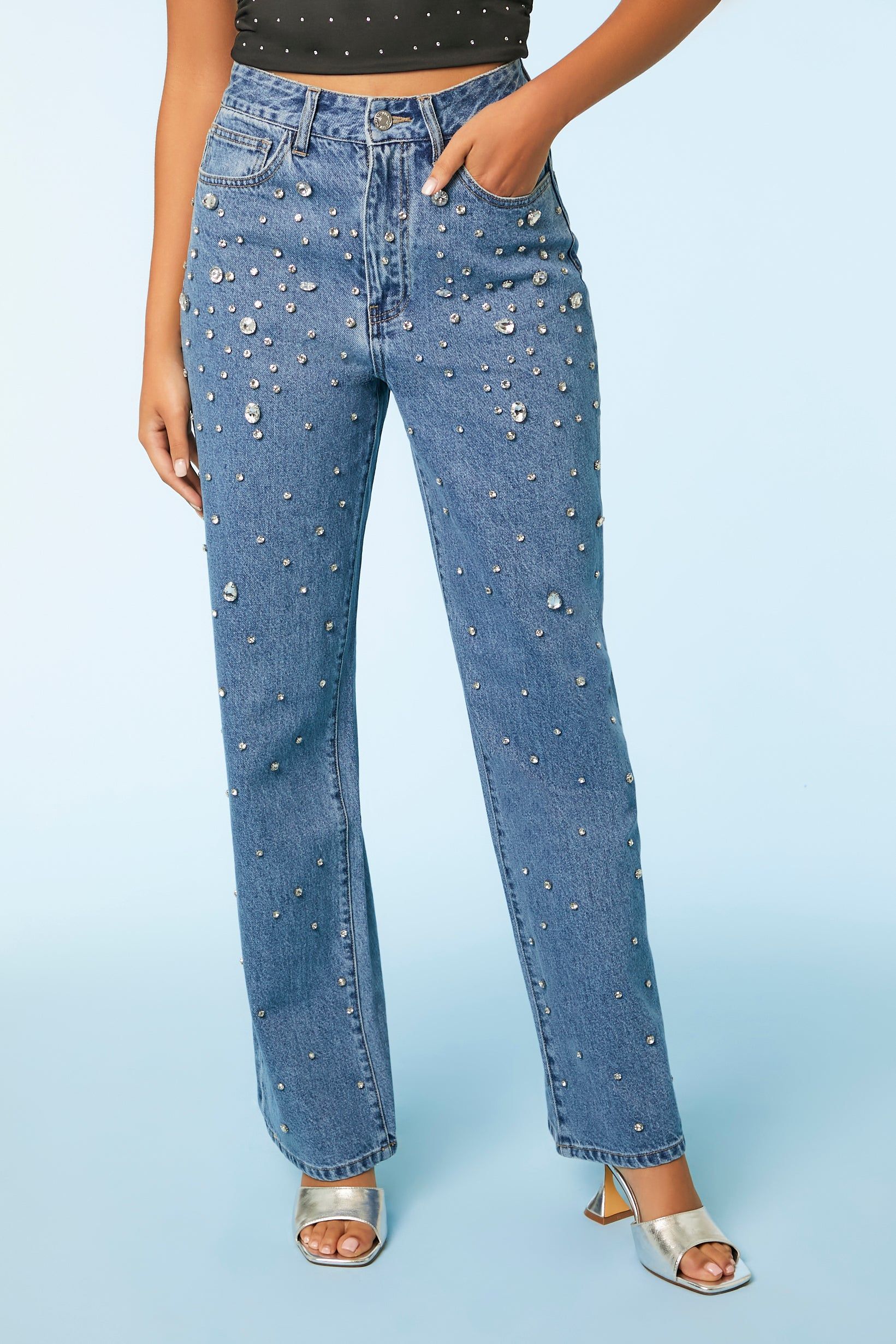 Rhinestone Straight Leg Jean sold by Urban Planet product image thumbnail 3