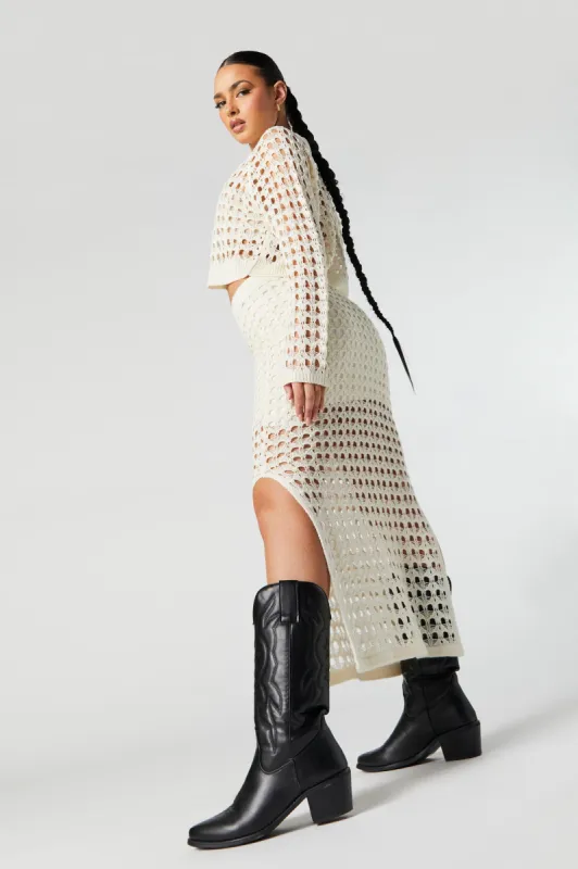 Jupe midi en tricot ajouré sold by Urban Planet