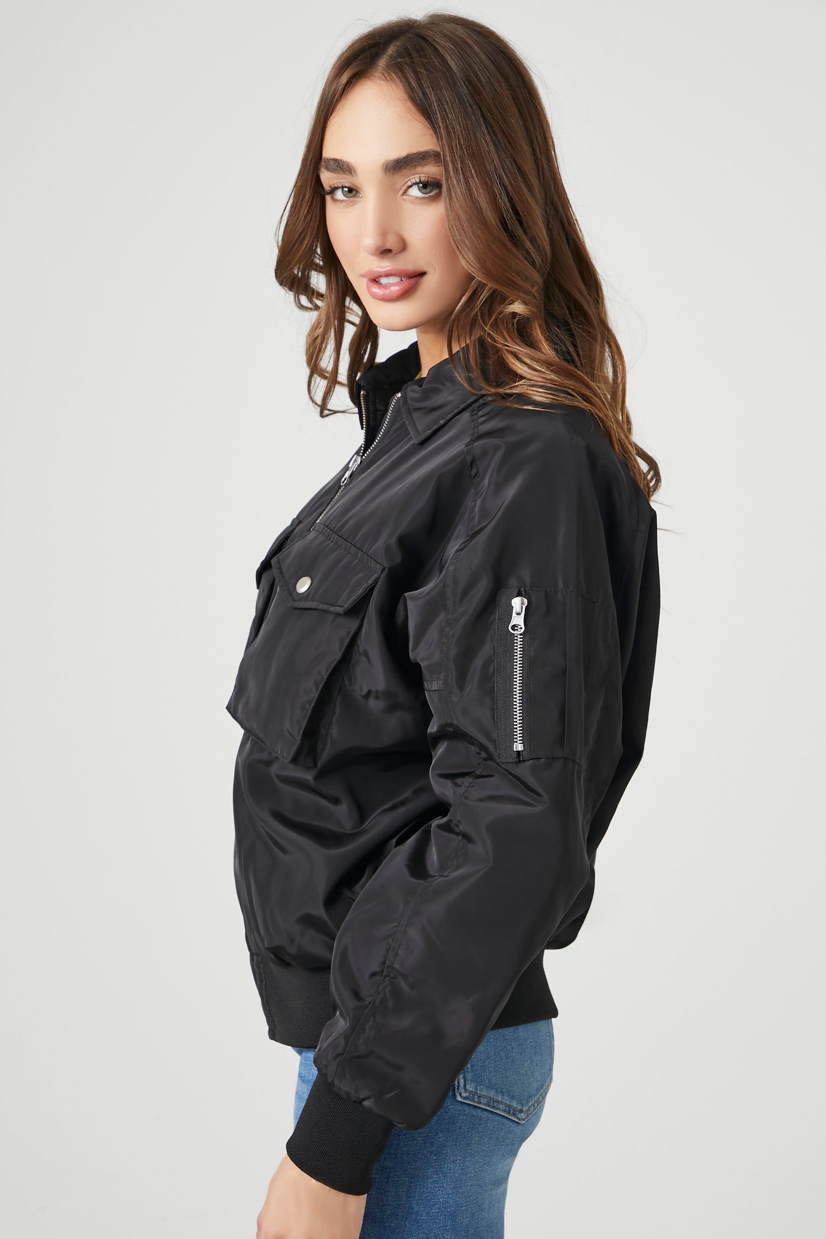Zip-Up Bomber Jacket sold by Urban Planet product image thumbnail 7