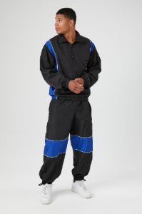 Nylon Striped Half Zip Jacket sold by Urban Planet