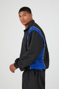 Nylon Striped Half Zip Jacket sold by Urban Planet