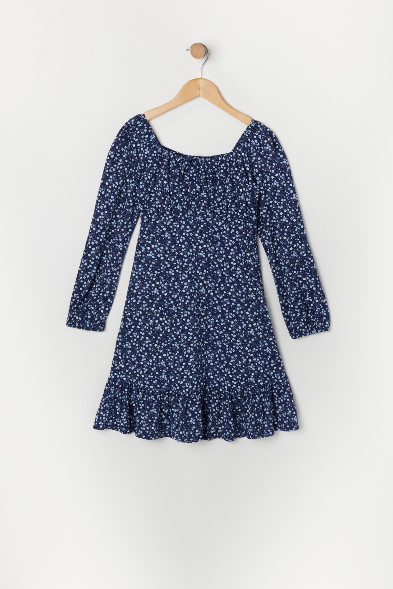Robe de style laitière fleurie bleue à manches longues pour fille sold by Urban Planet