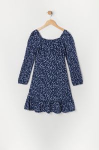 Robe de style laitière fleurie bleue à manches longues pour fille sold by Urban Planet