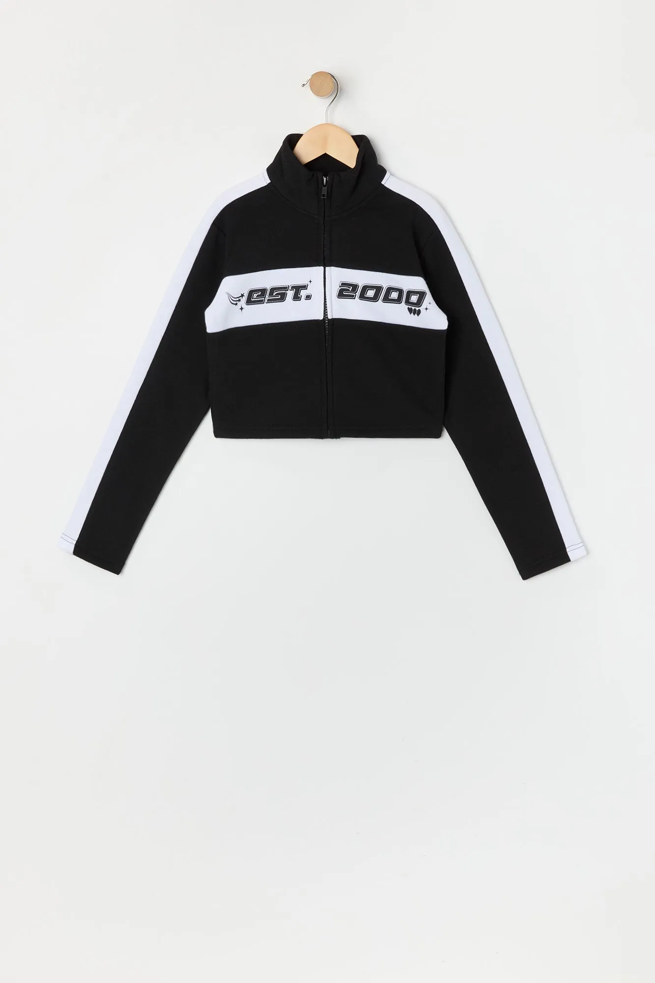 Girls Graphic Mock Neck Zip-Up Fleece Top sold by Urban Planet product image thumbnail 5