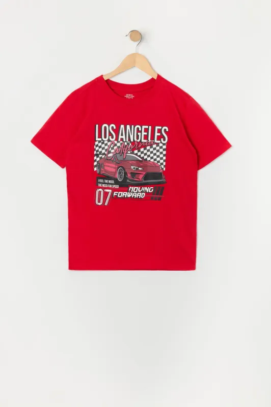 Boys LA California Racing Graphic T-Shirt sold by Urban Planet