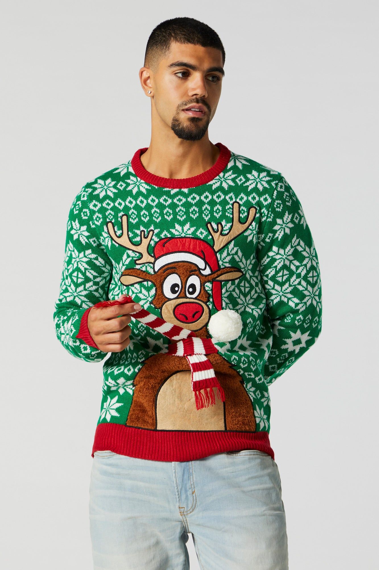 3D Rudolph Ugly Xmas Sweater sold by Urban Planet