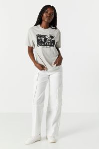 T-shirt de coupe garçonne à imprimé Rock N Roll LA sold by Urban Planet