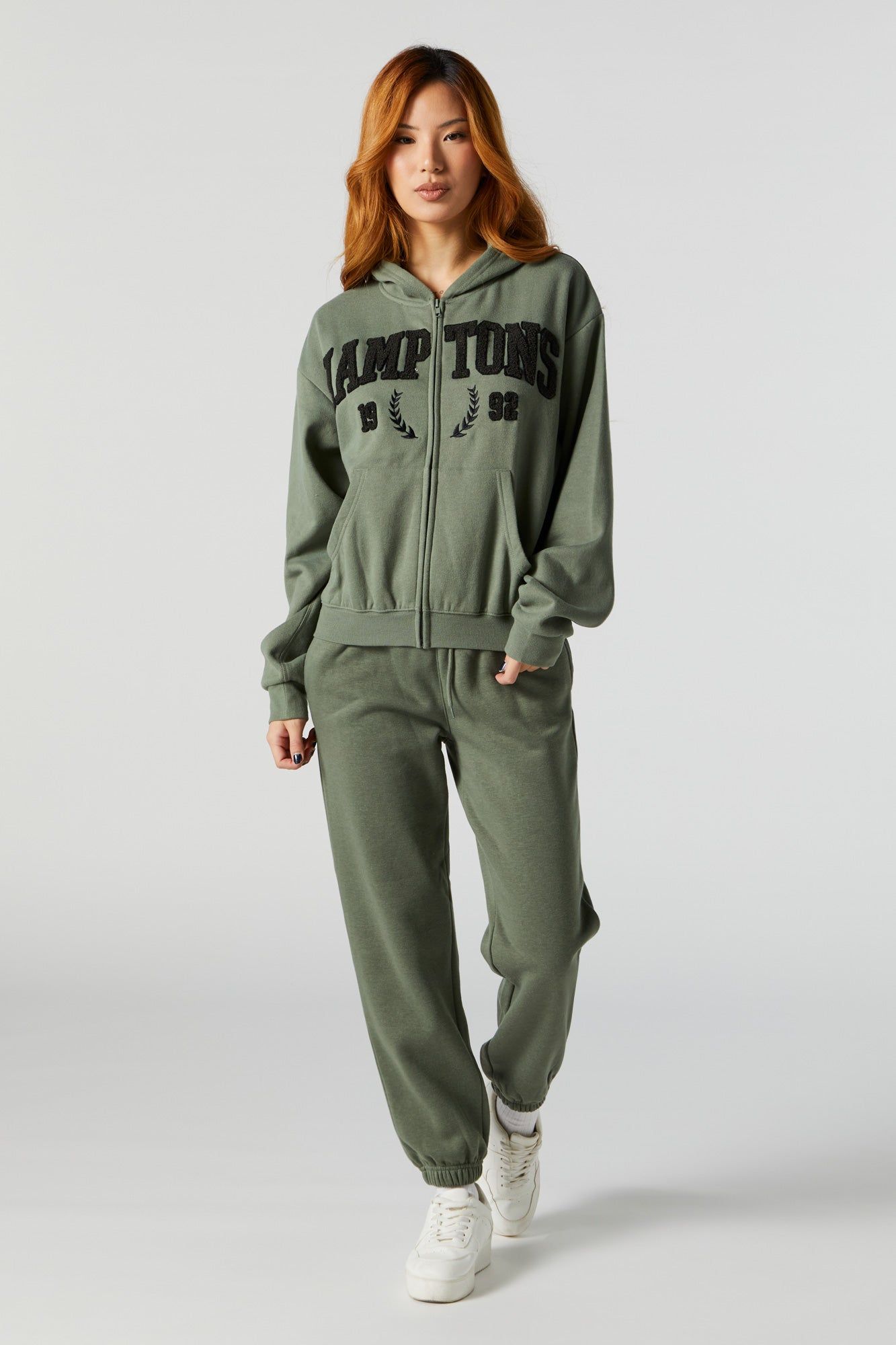 Chenille Embroidered Hamptons Zip-Up Hoodie sold by Urban Planet product image thumbnail 3