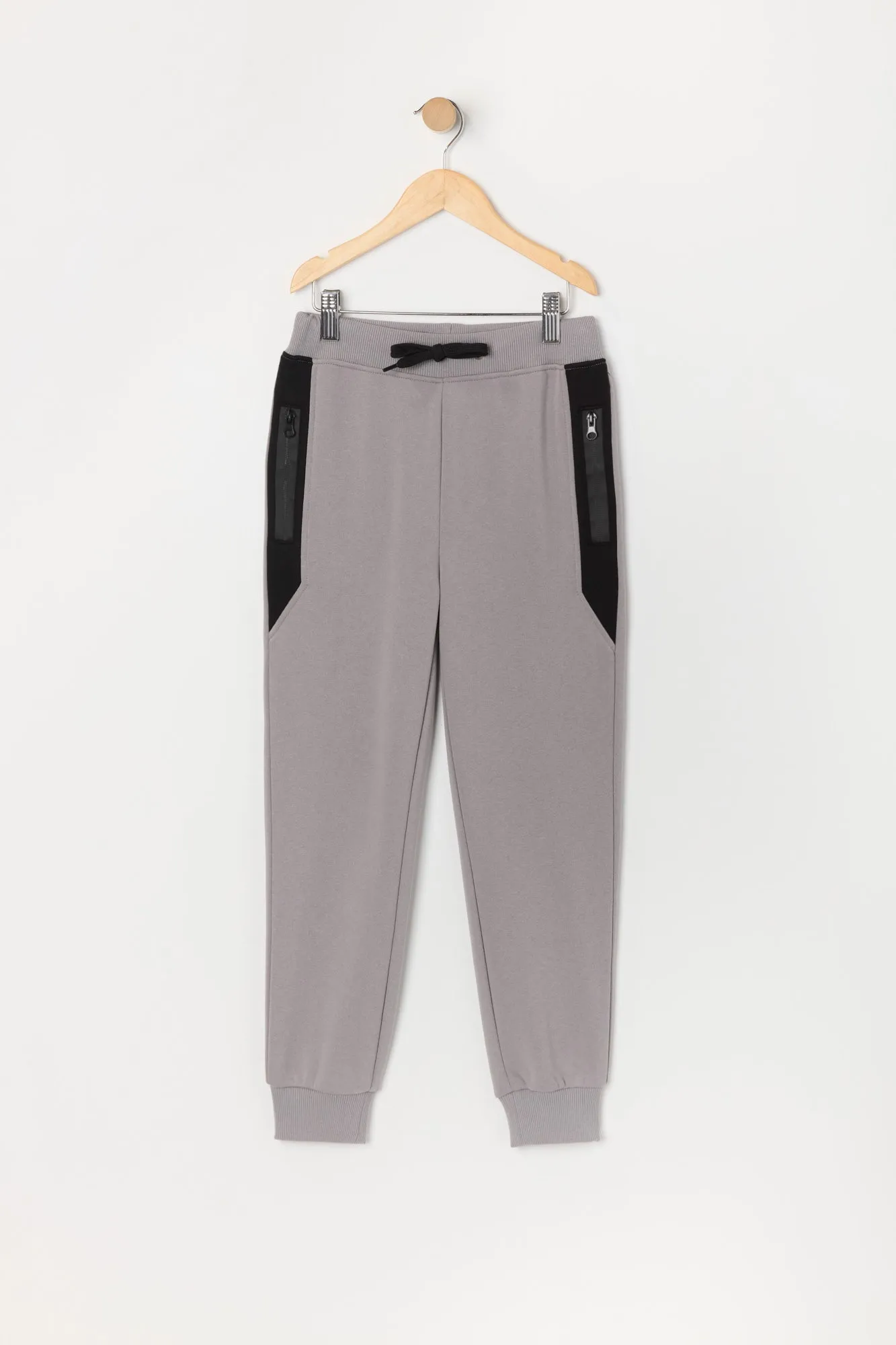 Boys Zipper Fleece Drawstring Jogger sold by Urban Planet