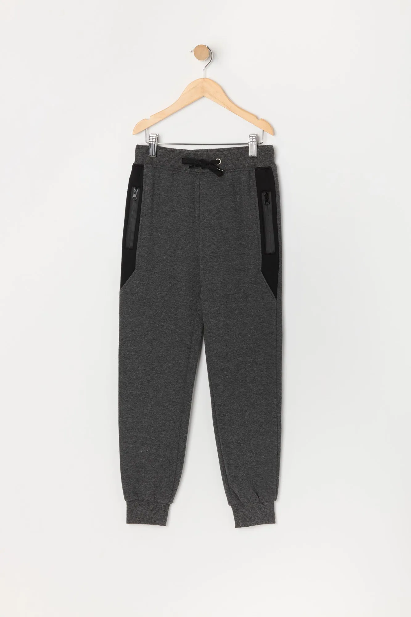 Boys Zipper Fleece Drawstring Jogger sold by Urban Planet product image thumbnail 5