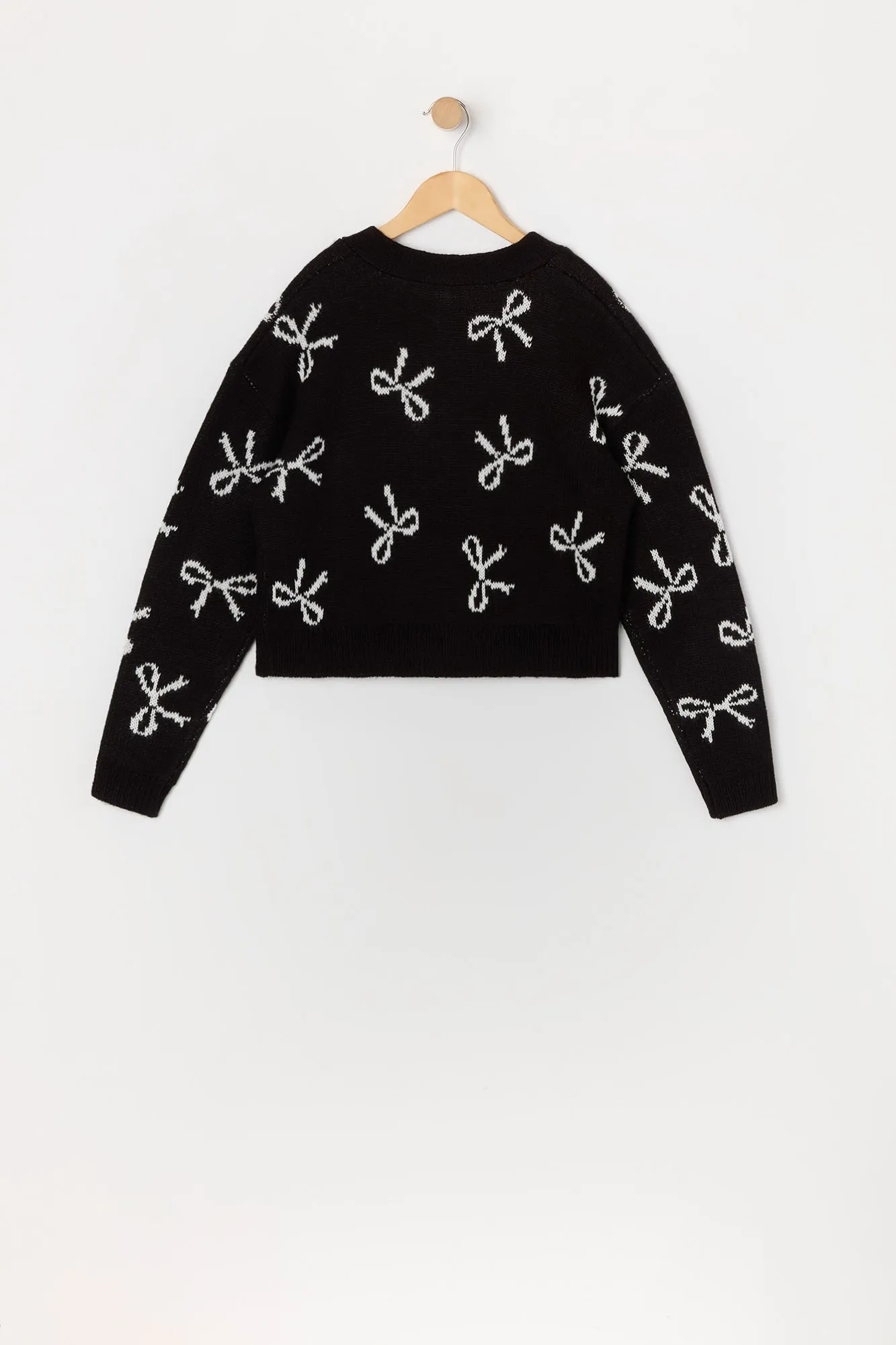 Girls Bow Knit Button-Up Sweater sold by Urban Planet product image thumbnail 2