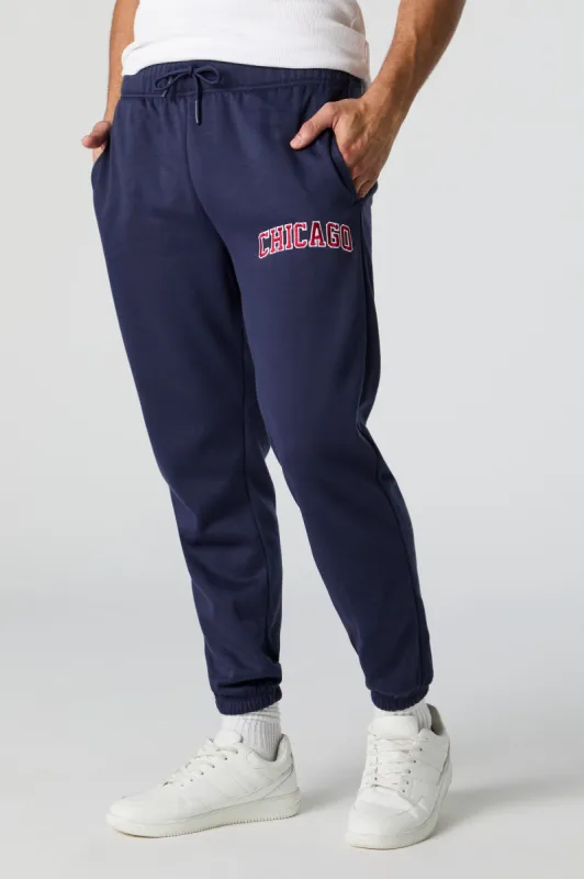 Chicago Embroidered Fleece Jogger sold by Urban Planet