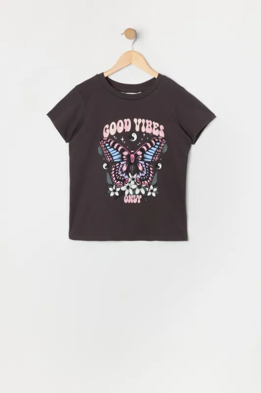 T-shirt à imprimé Good Vibes Only pour fille sold by Urban Planet