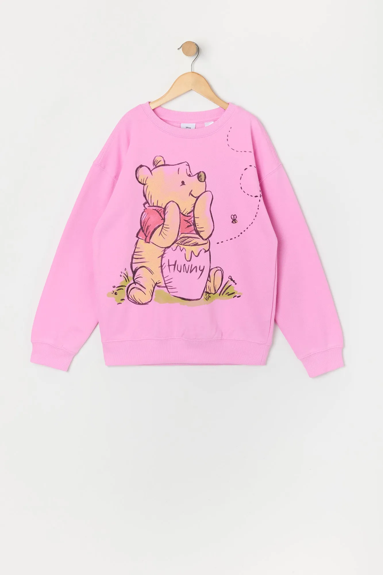 Girls Pooh Bear Graphic Fleece Sweatshirt sold by Urban Planet