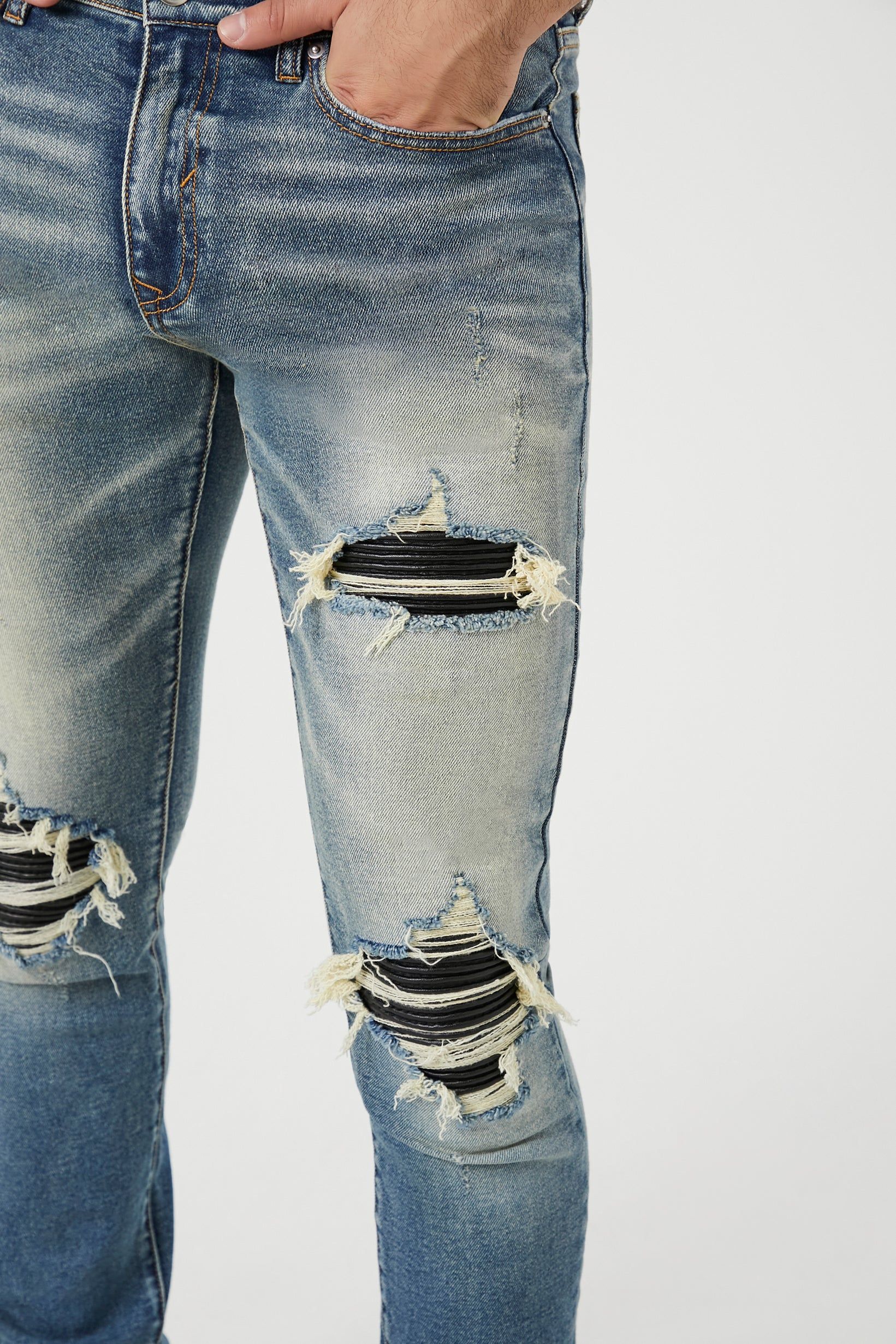 Distressed Stone Wash Skinny Jean sold by Urban Planet product image thumbnail 5