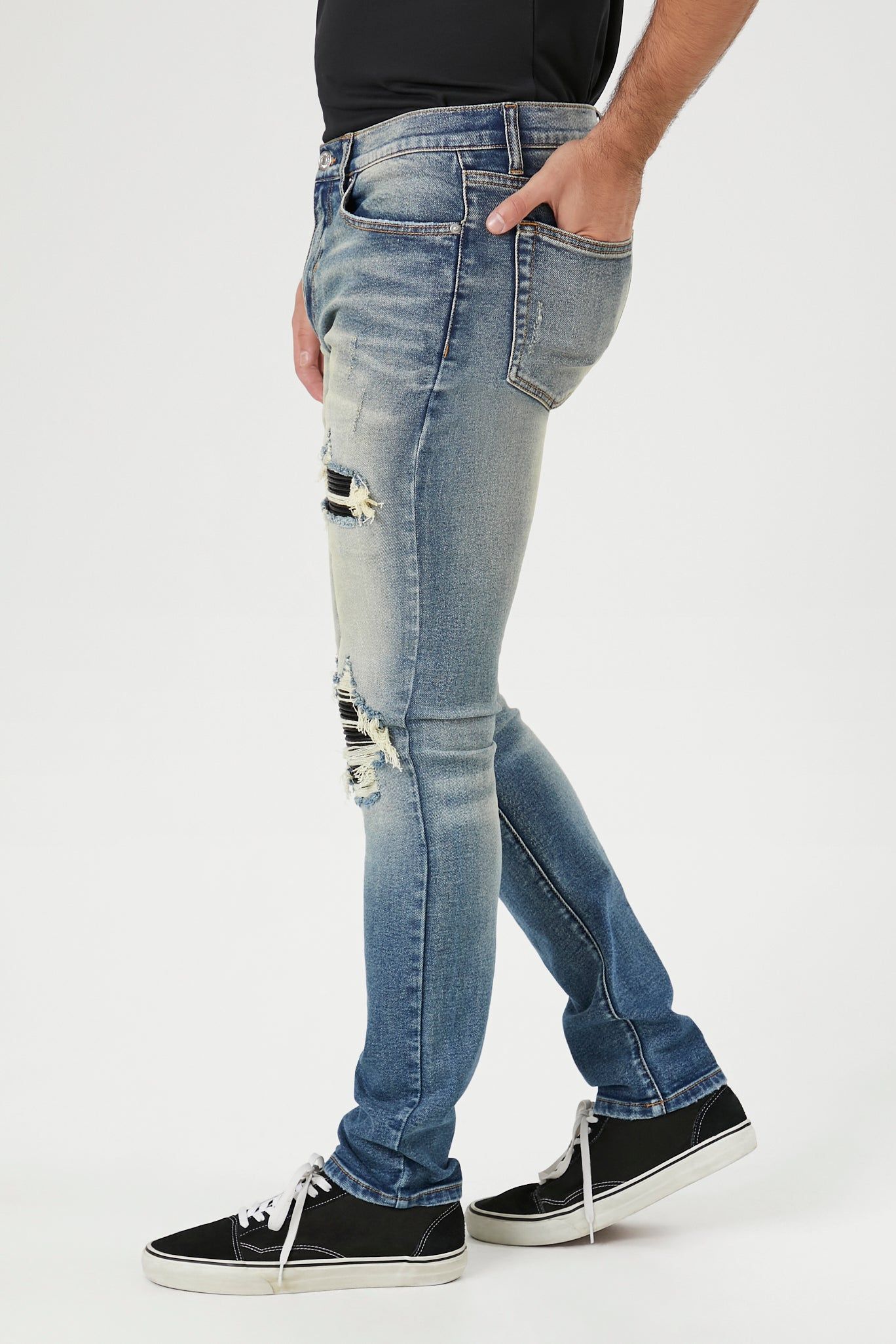 Distressed Stone Wash Skinny Jean sold by Urban Planet product image thumbnail 3