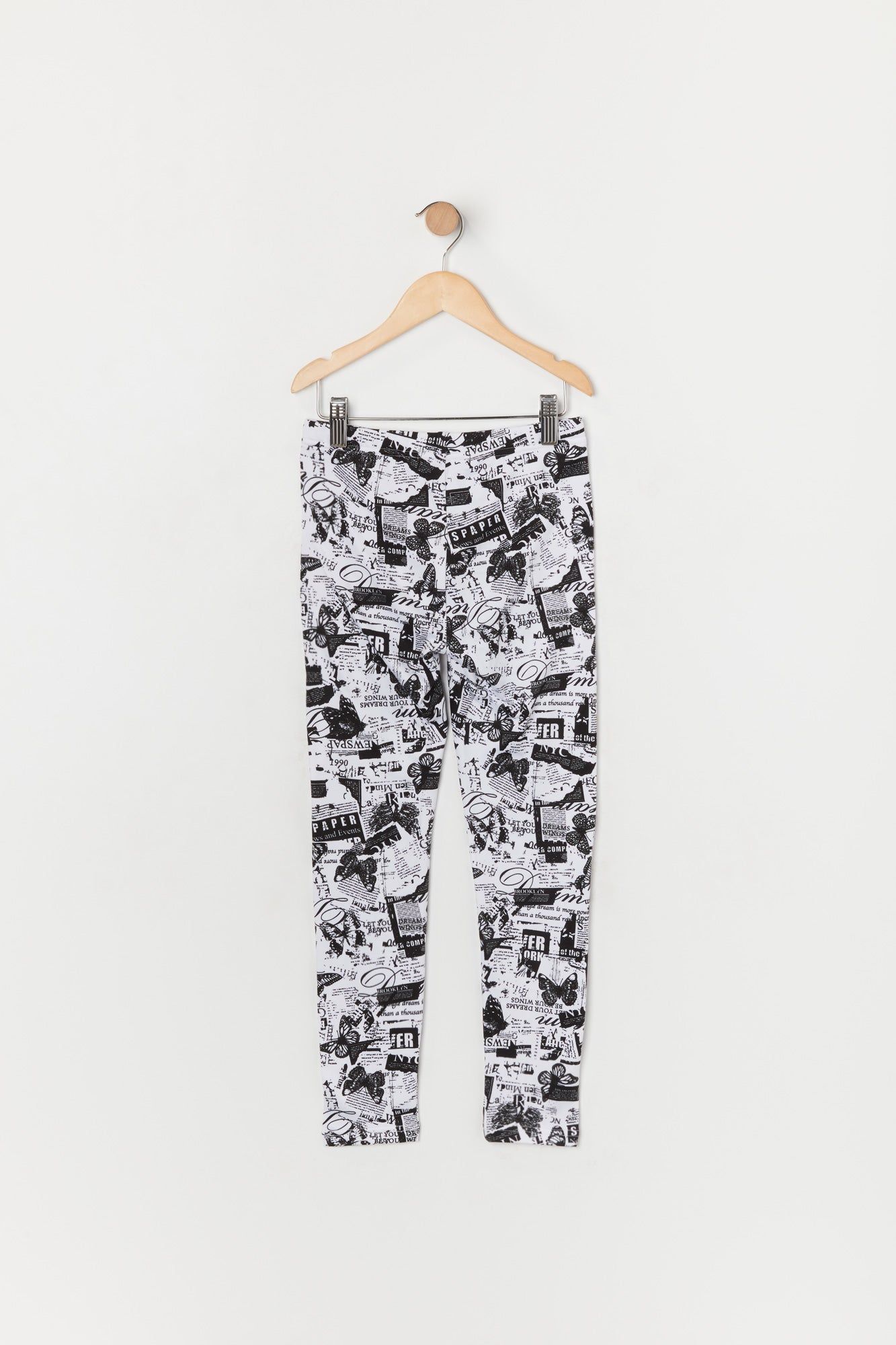 Legging en molleton noir à imprimé Journal sold by Urban Planet product image thumbnail 2