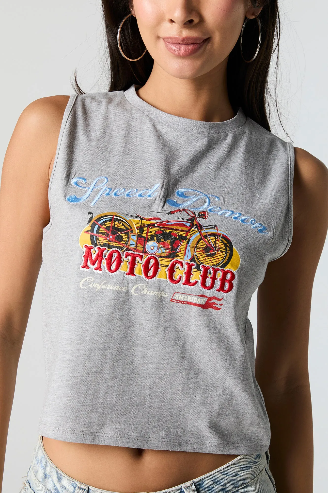 Moto Club Embroidered Tank sold by Urban Planet product image thumbnail 2