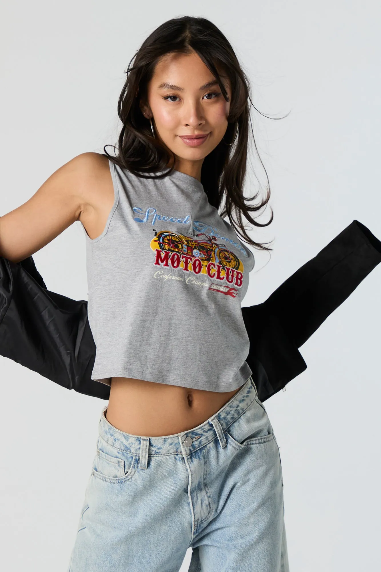 Moto Club Embroidered Tank sold by Urban Planet