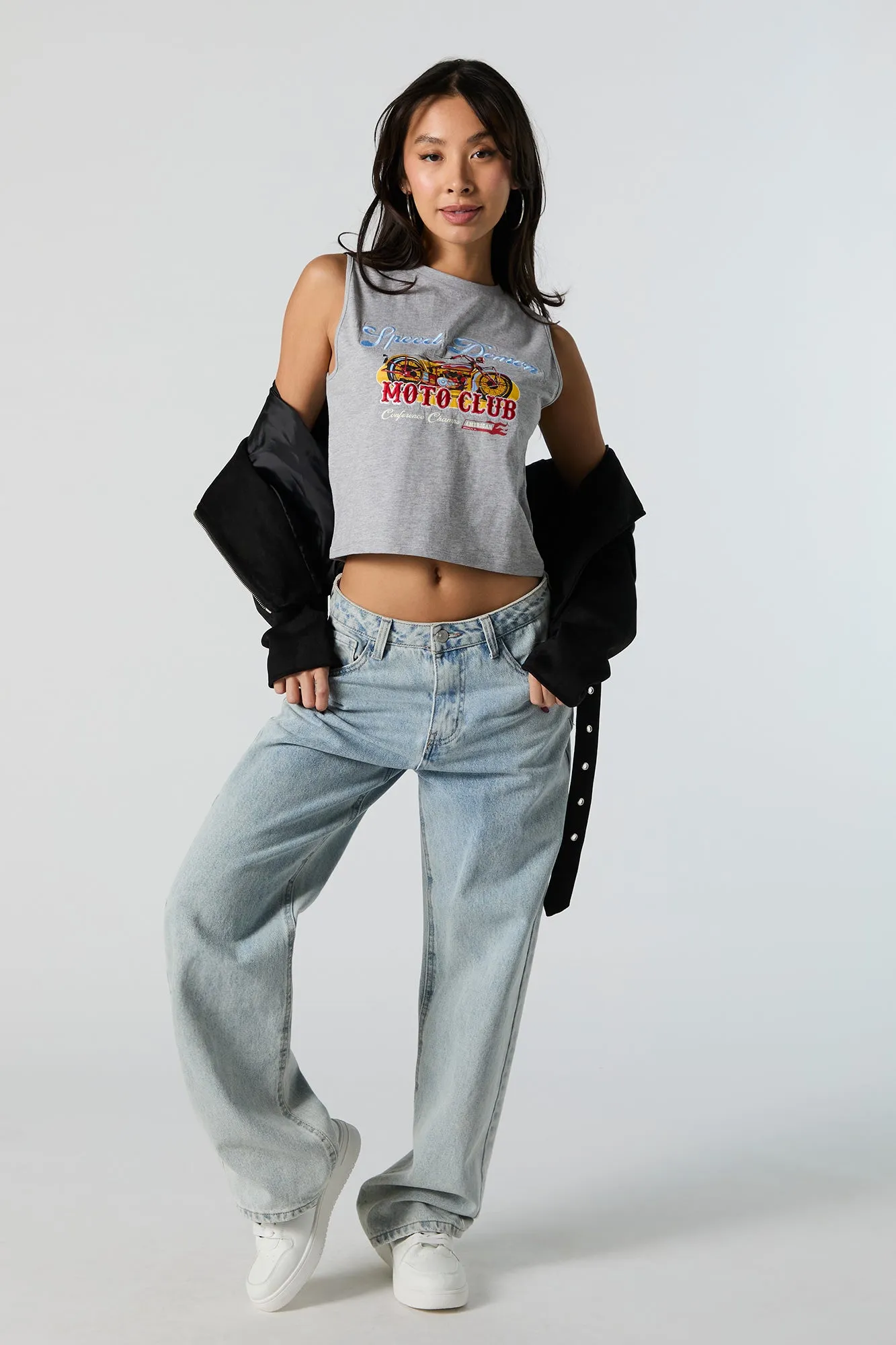 Moto Club Embroidered Tank sold by Urban Planet product image thumbnail 3