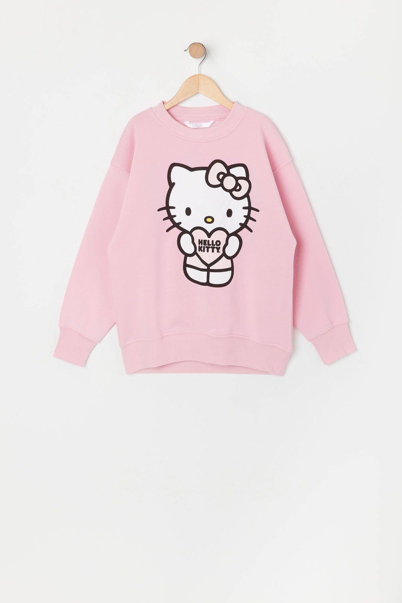 Girls Pink Hello Kitty Graphic Fleece Sweatshirt sold by Urban Planet