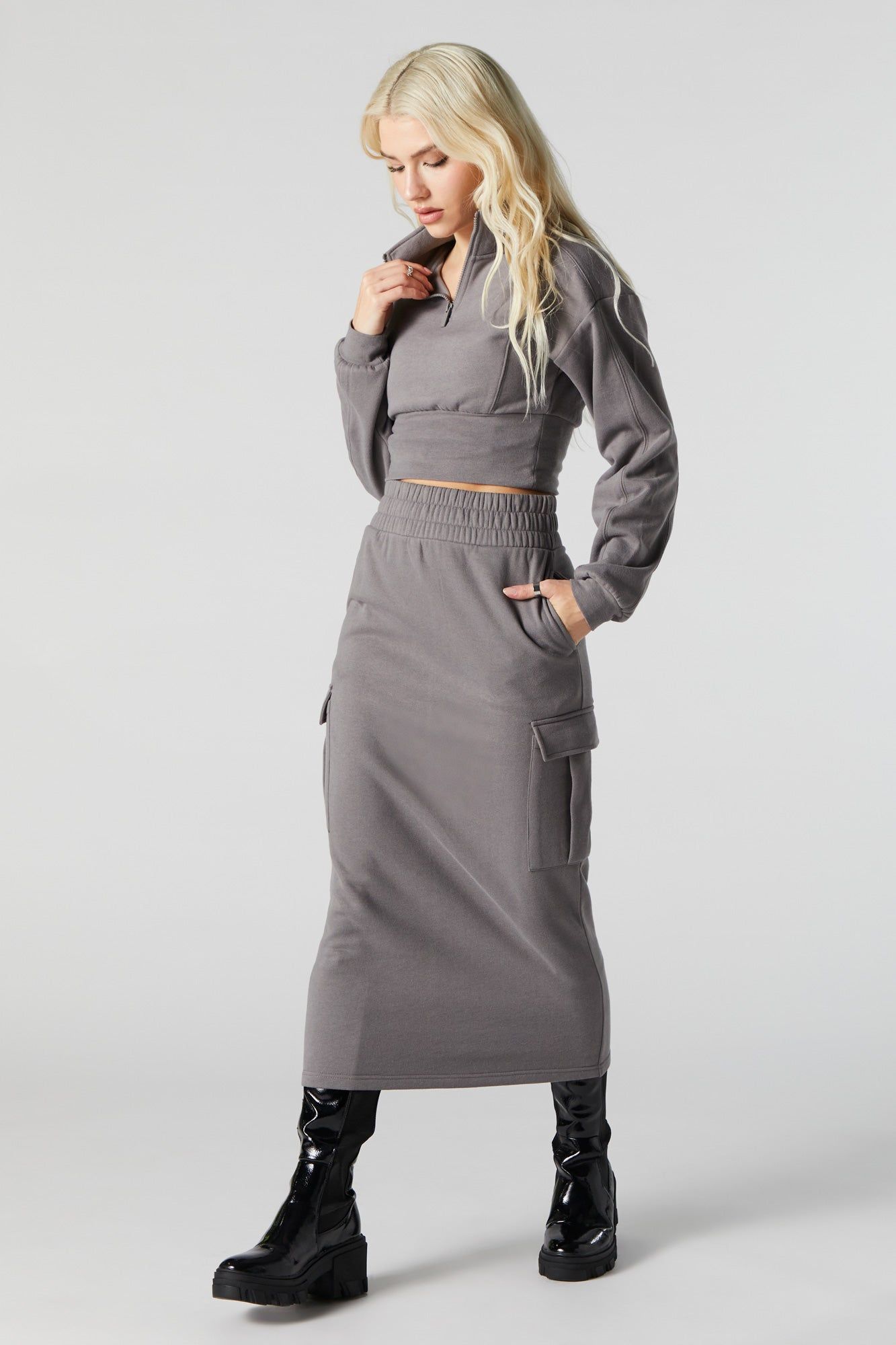 Jupe midi cargo en molleton sold by Urban Planet product image thumbnail 3