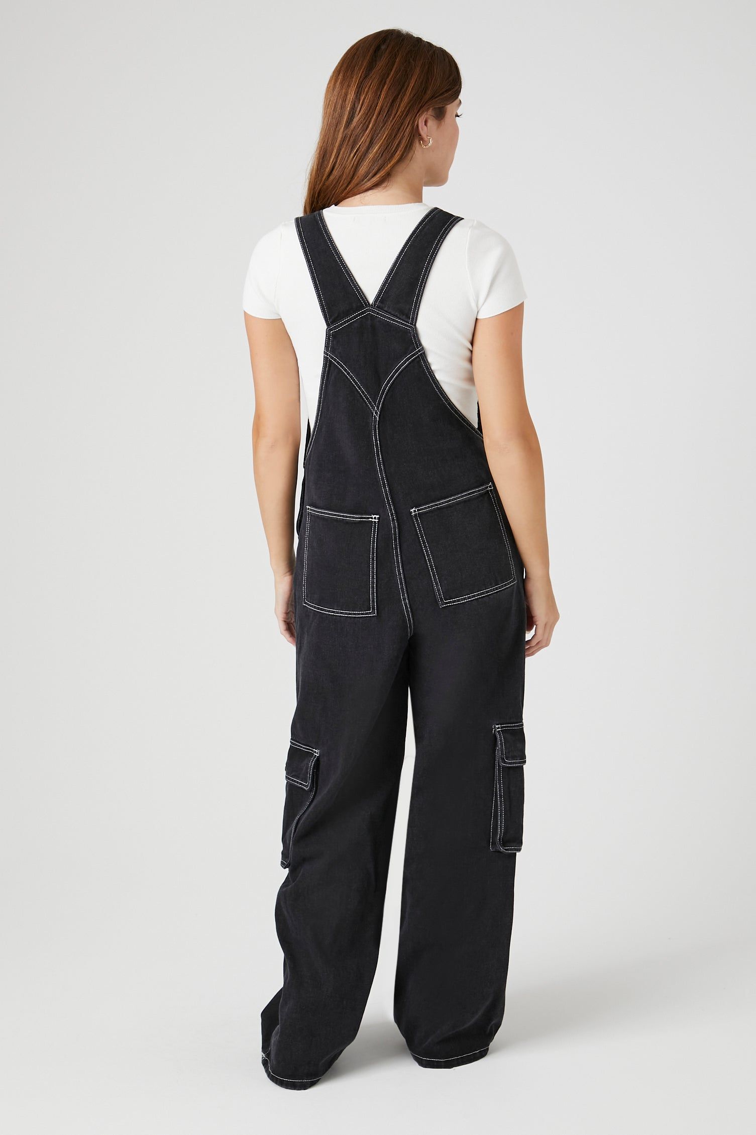 Salopette cargo à jambe large avec surpiqûres contrastantes sold by Urban Planet product image thumbnail 2