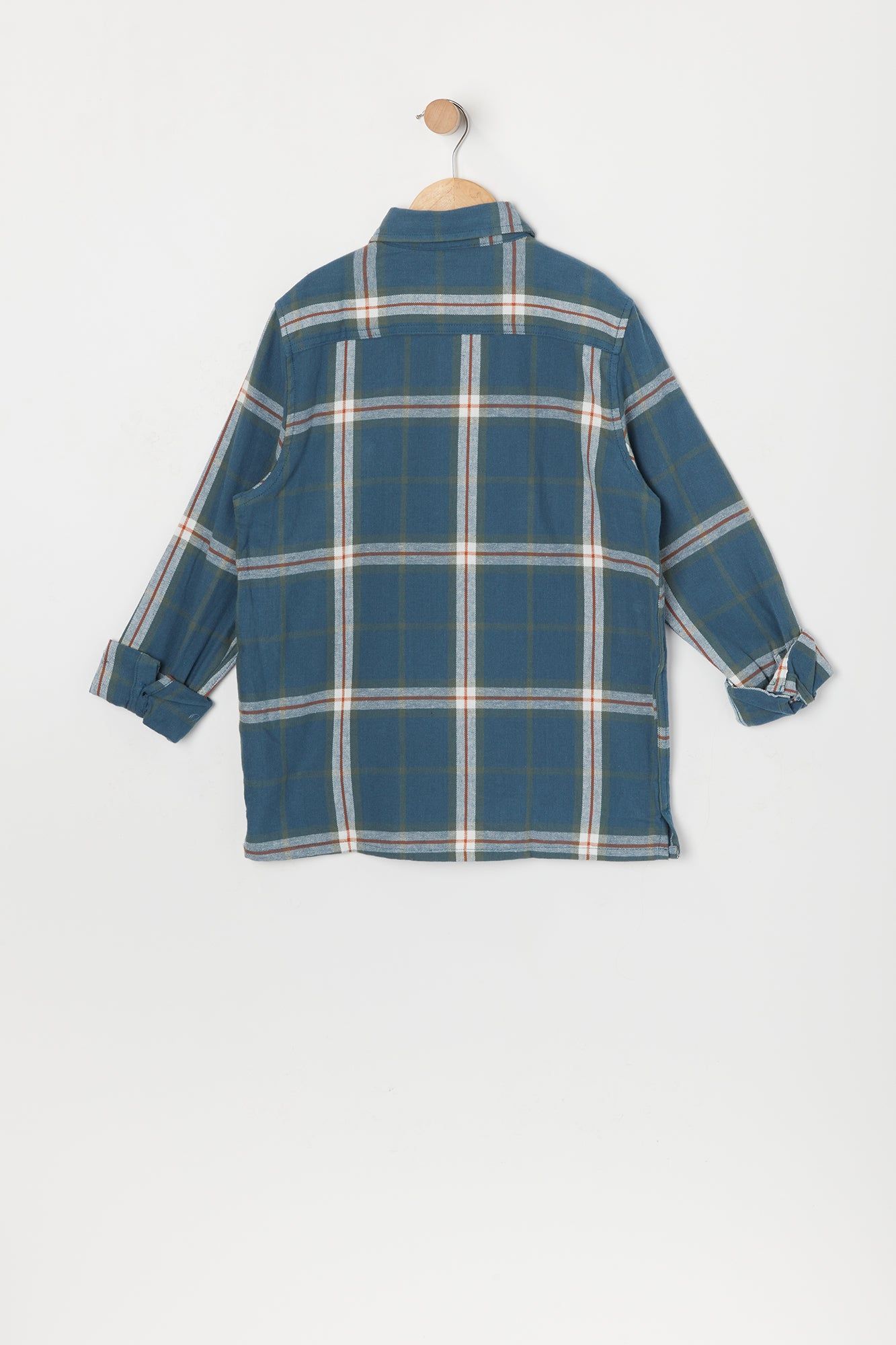 Boys Blue Plaid Flannel sold by Urban Planet product image thumbnail 2
