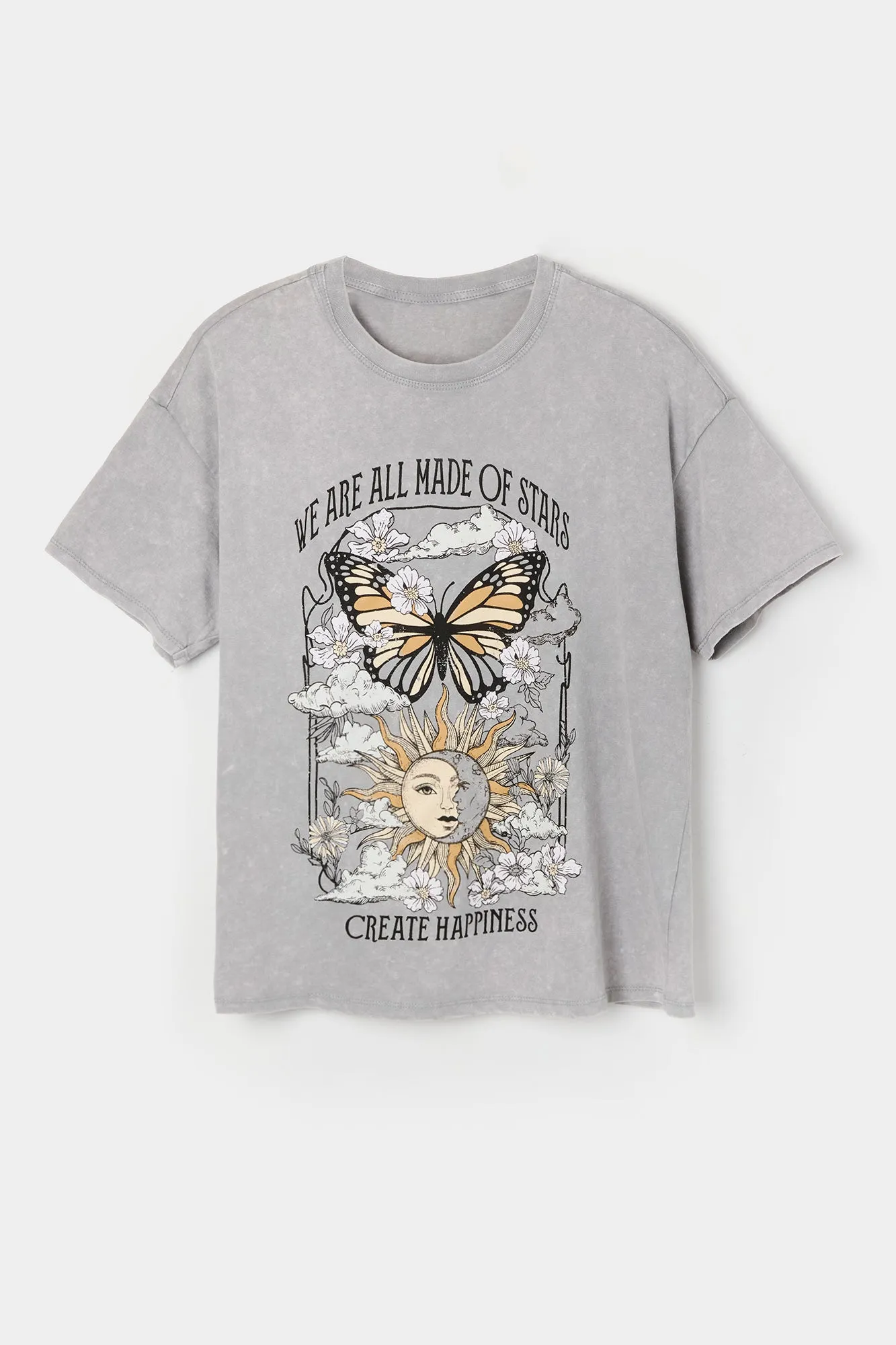 Made Of Stars Graphic Washed Boyfriend T-Shirt sold by Urban Planet product image thumbnail 4