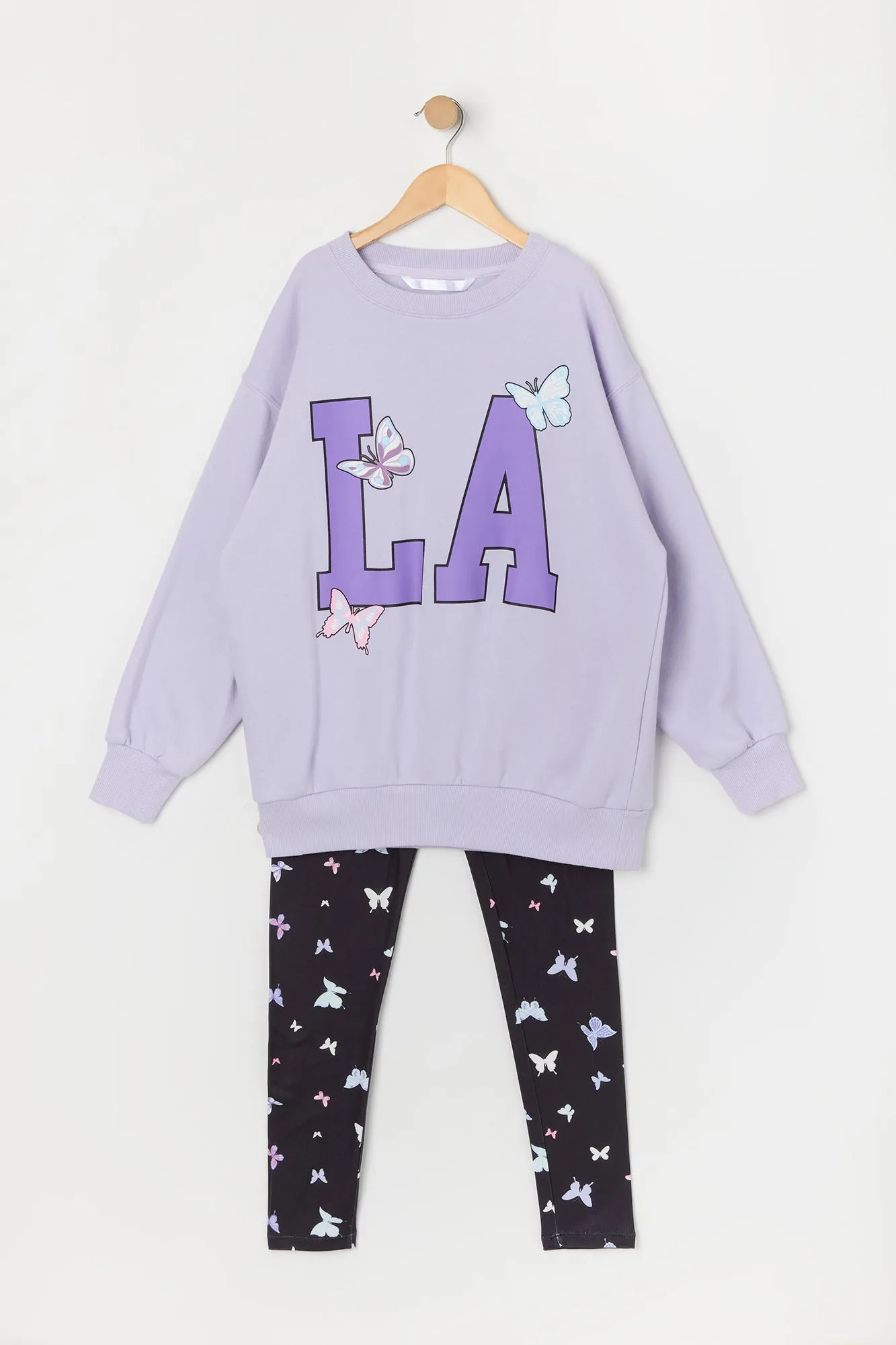 Girls Graphic Sweatshirt and Legging 2 Piece Set sold by Urban Planet