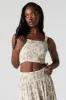Débardeur smocké court fleuri blanc sold by Urban Planet