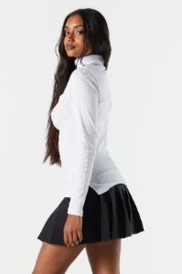 Ribbed Turtleneck Long Sleeve Top sold by Urban Planet