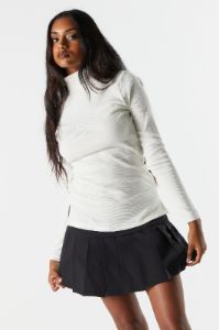 Ribbed Turtleneck Long Sleeve Top sold by Urban Planet