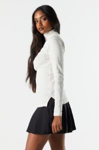 Ribbed Turtleneck Long Sleeve Top sold by Urban Planet