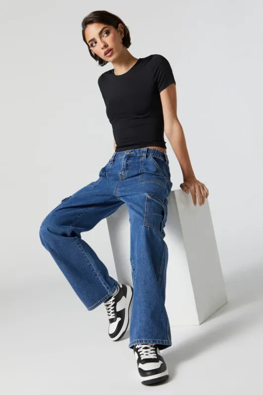 Light Wash Cargo Pocket Skater Jean sold by Urban Planet