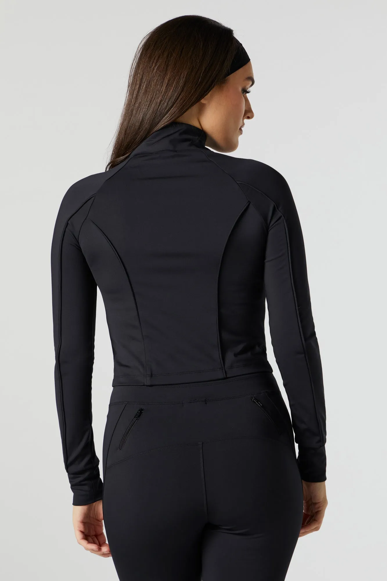 Haut Active à manches longues avec fermeture à glissière noir sold by Urban Planet product image thumbnail 2