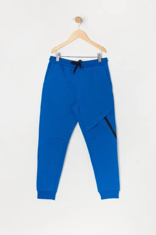 Boys Knee Zip Fleece Jogger sold by Urban Planet