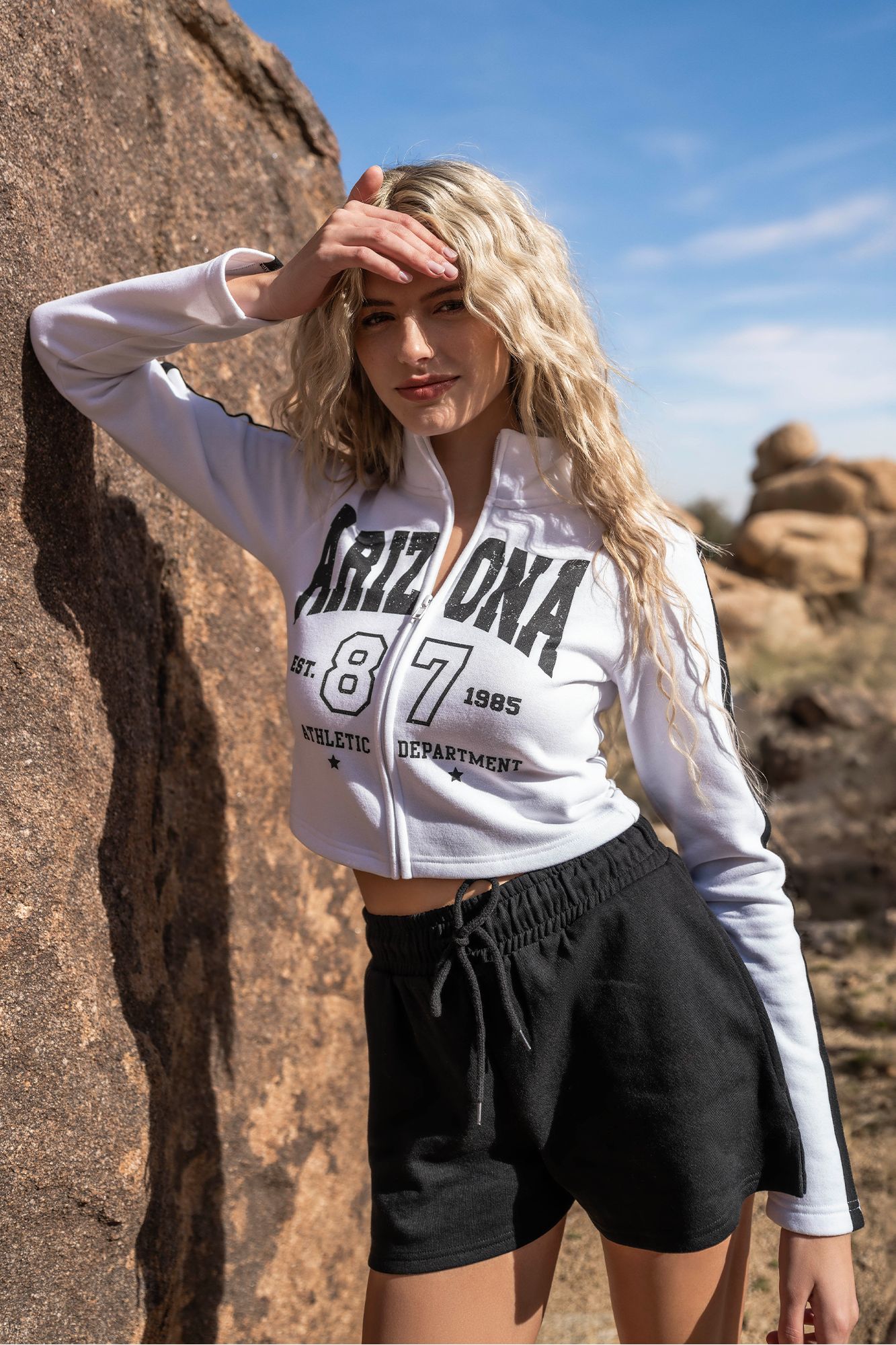 Arizona Graphic Zip-Up Sweatshirt sold by Urban Planet