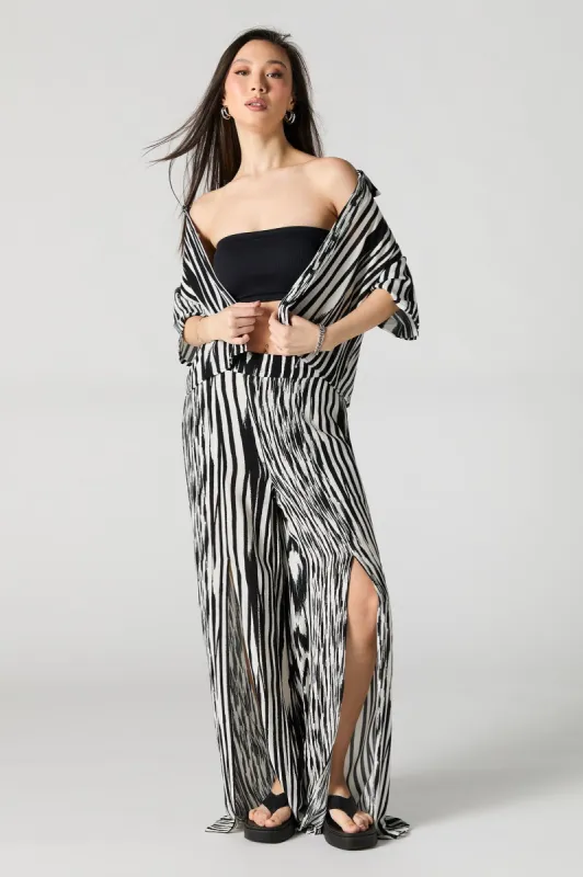 Striped Slit Wide Leg Pant sold by Urban Planet