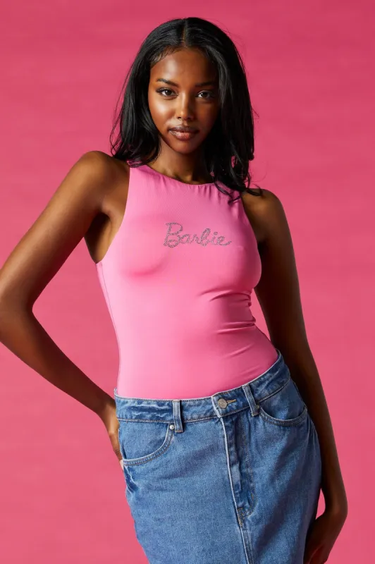 Maillot profilé à imprimé Barbie™ avec pierres du Rhin sold by Urban Planet