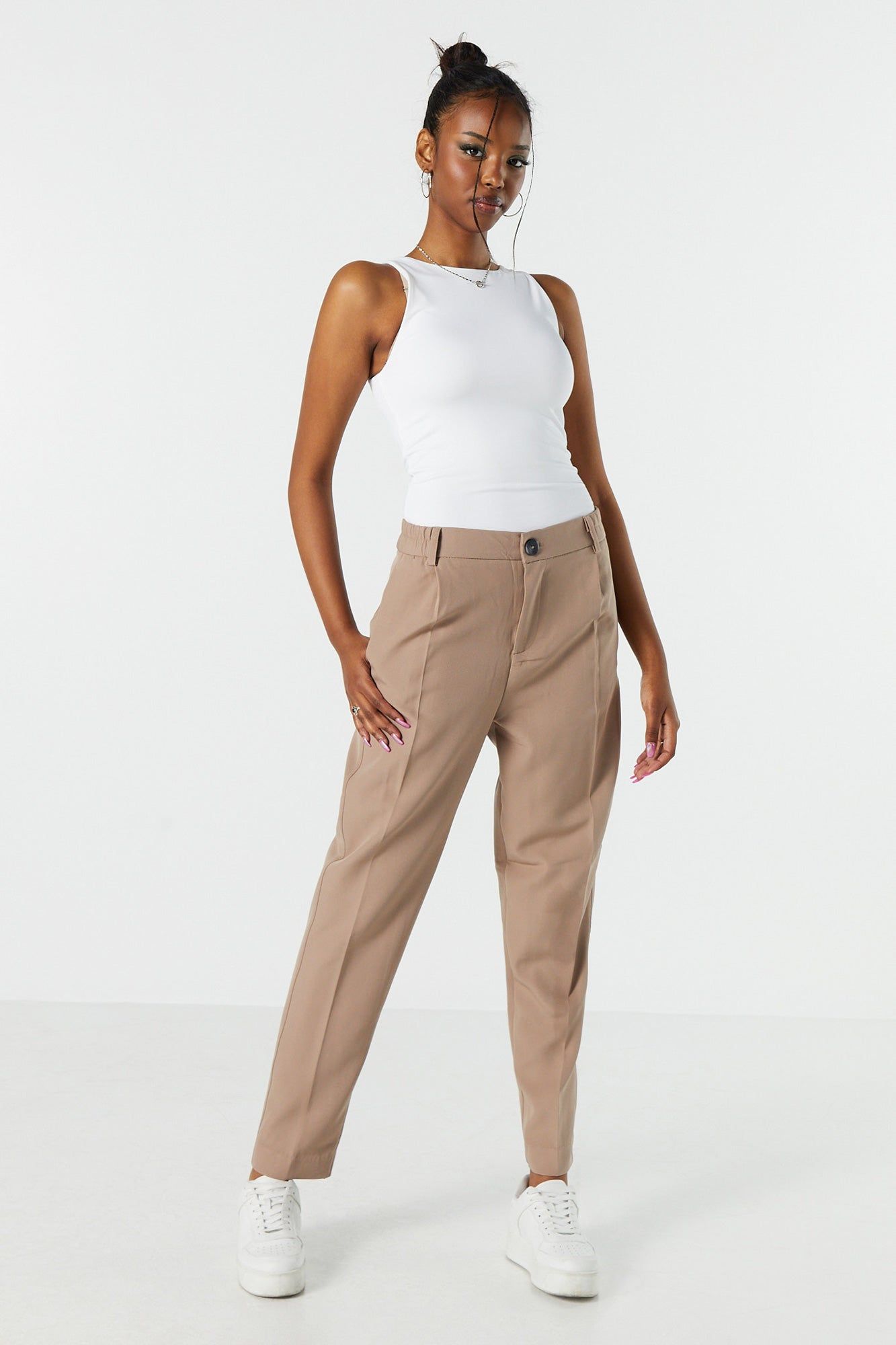 Elastic Waist Slim Dress Pant sold by Urban Planet product image thumbnail 4
