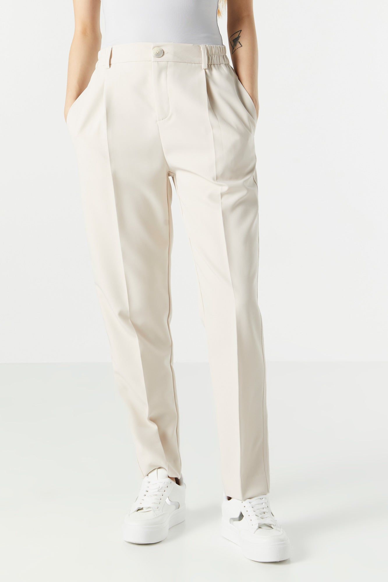 Elastic Waist Slim Dress Pant sold by Urban Planet product image thumbnail 3