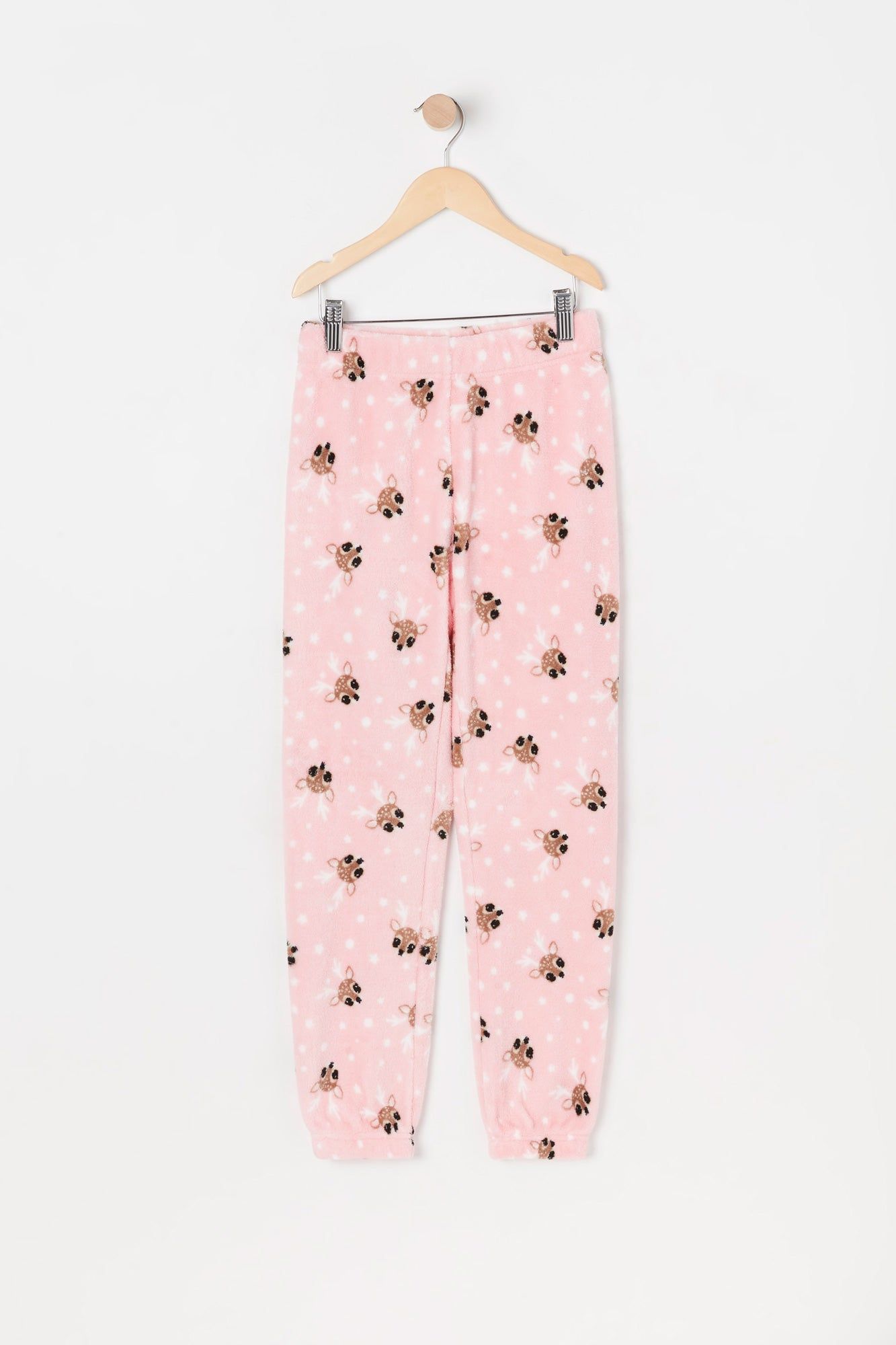 Girls Deer Graphic 2-Piece Plush Pajama Set sold by Urban Planet product image thumbnail 4