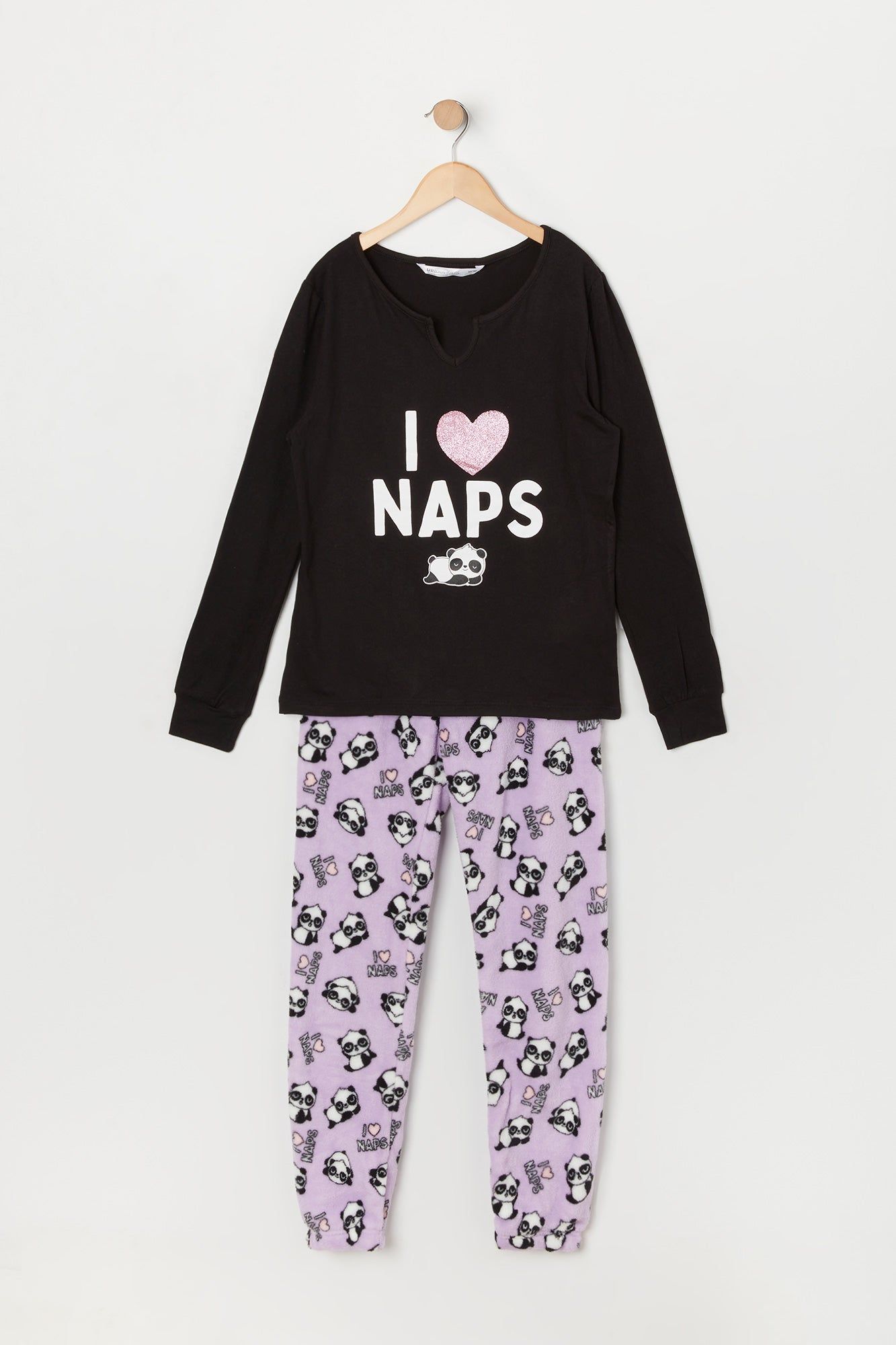 Girls Deer Graphic 2-Piece Plush Pajama Set sold by Urban Planet product image thumbnail 6