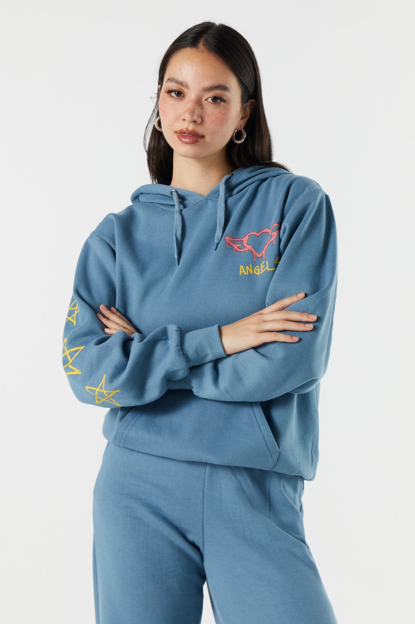 Angel Graphic Fleece Oversized Hoodie sold by Urban Planet